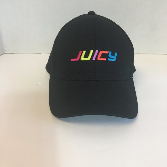 Juicy Couture Baseball Cap Colorful Embroidered Spellout Rainbow Logo Retro Y2K - Picture 1 of 7